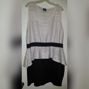 Black and White Peplum Dress